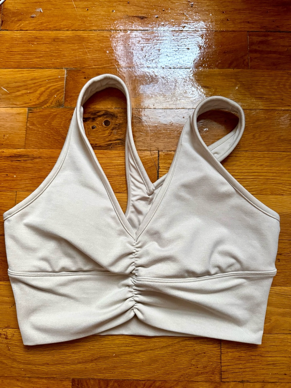 ALO Yoga Neutral Beige Racerback Sports Bra Top Tank Top